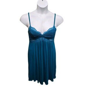 INC International Concepts Womens Small Teal Lace Trim Knit Chemise Nightgown